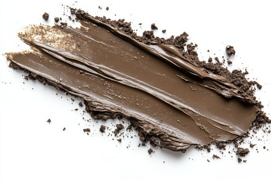 Brown mud smear texture. Ideal for cosmetic, beauty, or nature designs needing a earthy tone.