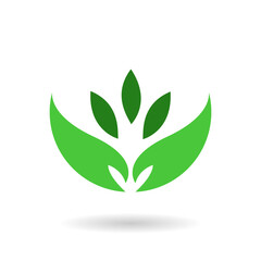 Obraz premium Natural Leaf-Themed Logo, Green Logo
