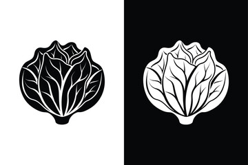Crisp Lettuce Glyph Icon. Vegetable and Salad Leaf Illustration