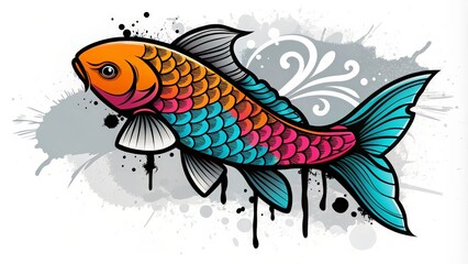 Obraz premium fish drawing