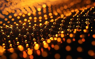 Fototapeta premium A mesmerizing close-up of shimmering orange dots creating an abstract pattern, perfect for artistic designs.