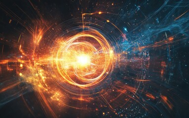 Fototapeta premium A stunning visual of energy and light representing the essence of scientific phenomena in a cosmic realm.