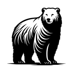 Polar bear vector: a stunning and intricately detailed illustration of the majestic Arctic predator, showcasing its powerful build, thick white fur, and serene presence against a wintry landscape,cap.