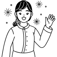  chinese new year woman greeting-