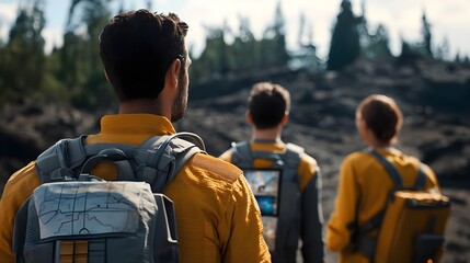 Explorers Team Volcanic Landscape