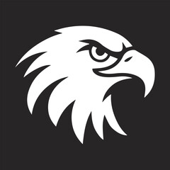 Eagle head vector silhouette icon.