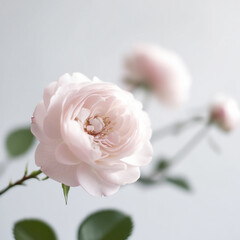White Rose Flower Isolated on White Background