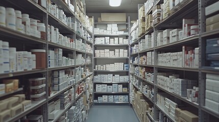 Fototapeta premium Well-Stocked Pharmacy Shelves