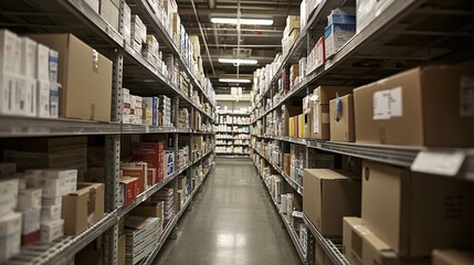 Fototapeta premium Pharmaceutical Storage Room Full of Medications