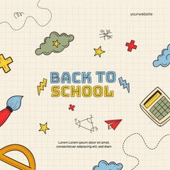 Vector creative poster with back to school