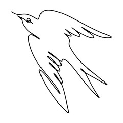 Fly Bird Graphic Design Decoration Vector Line Art