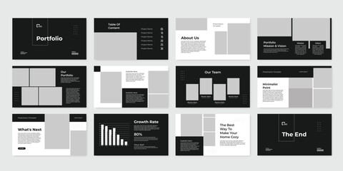 architecture interior Presentation slide design template, portfolio presentation template