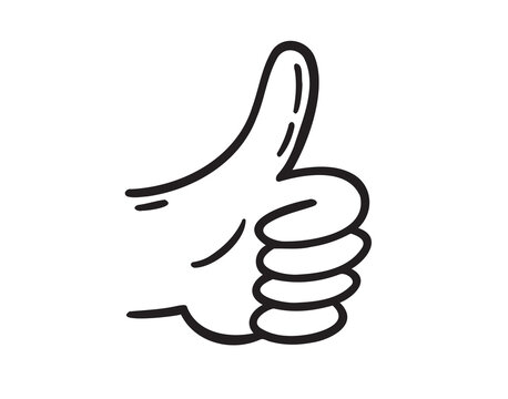 recommend clip art:  Thumb up hand gesture hand drawn doodle symbol. Drawing line thumb up sketch clipart icon. 