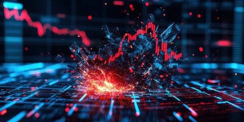 Fototapeta premium Reflecting on Investing Mistakes: Navigating Volatility in a Fragmented Stock Market Landscape