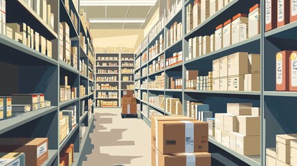 Obraz premium Pharmacy Stockroom with Systematic Storage
