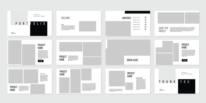 architecture interior Presentation slide design template, portfolio presentation template