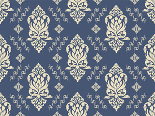 seamless pattern Classic Damask Seamless
Pattern Vector Illustration for Elegant Textile Design