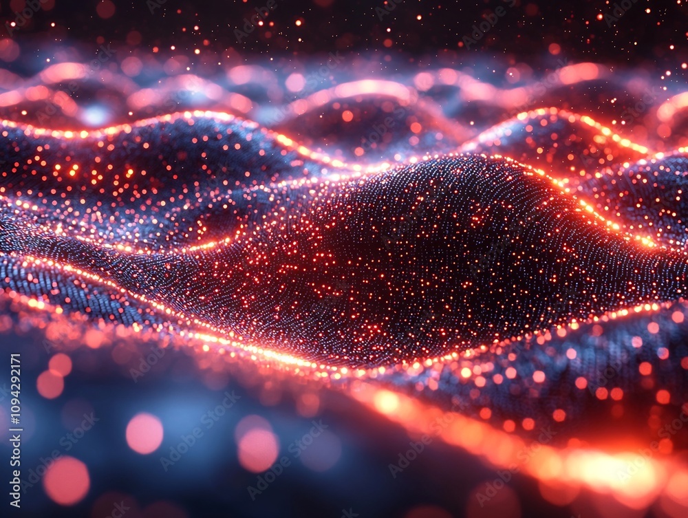 Poster swirling neon vortex data visualization abstract background for graph or text