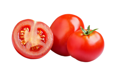 High-Quality PNG Fresh red tomato Isolated on White Background – High Resolution