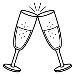 clinking champagne glasses