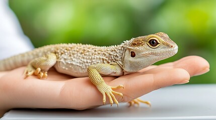 Obraz premium Veterinary Examination of a Reptile in a Home Clinic Setup