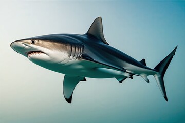 Fototapeta premium Isolated Hammerhead Shark on White Background Predatory Ocean Fish Image