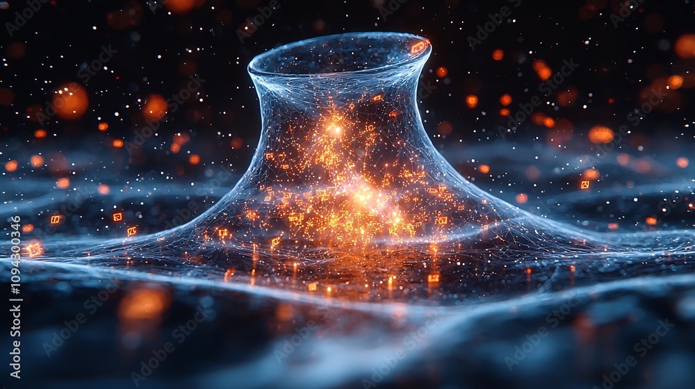 Poster holographic ai driven marketing funnel with automated customer segmentation visualization