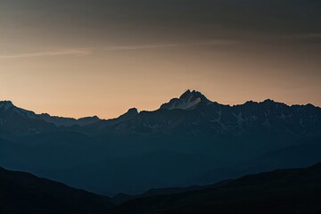 Fototapeta premium Stunning Layered Mountain Range Silhouette in Rugged Natural Landscape