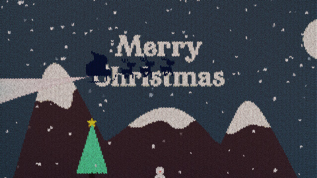 Knit Sweater Santa Sled Christmas Logo Reveal 77 1:1 16:9 9:16