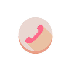 Telephone Icon - Round Shadow