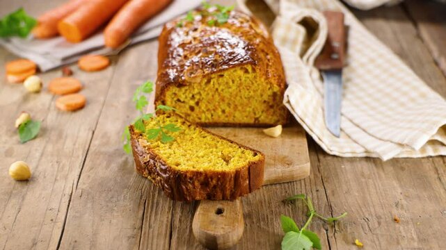 homemade carrot cake, cake with carrot and cumin