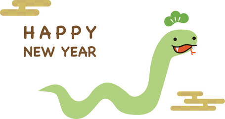 巳年の年賀状イラスト素材