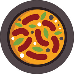 Delicious pepperoni pizza with herbs and spices served on a plate, perfect for restaurant menus, food blogs, and culinary publications