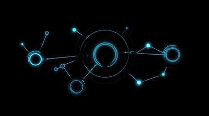 Fototapeta premium Abstract glowing network connection nodes. (1)