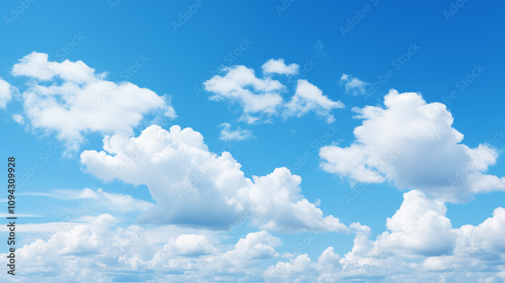 Wall mural sky background with tiny clouds. panorama sky background