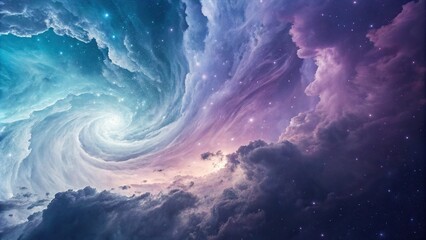 A beautiful abstract pattern of swirling blue and purple gradients with clouds, cloud, atmospheric, shape, abstract, blue