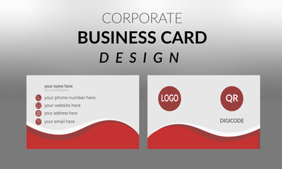 creative, modern, and luxury business card template with white and red color for all people.