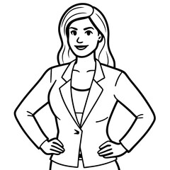confident businesswoman in standing pose-