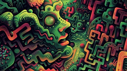 A maze of trippy evershifting patterns and shapes guides you through a psychedelic Wonderland.