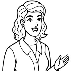 confident woman is speaking giving advice