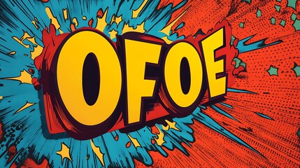 "OFOE" Comic Book Word Art Explosion. AI Generated