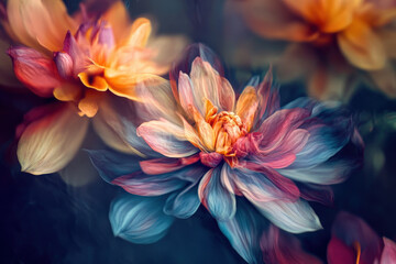 Fototapeta premium Vibrant Close-Up of Colorful Flowers in Dreamy Light
