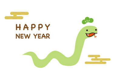 蛇のイラスト年賀状素材