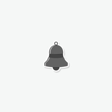 recommend clip art: Music bell icon sticker isolated on gray background
