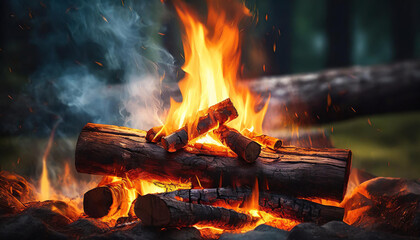 Fototapeta premium fire in the fireplace