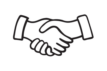 Hand Drawn Handshake doodle outline icon Vector Illustration for Partnership Concept 