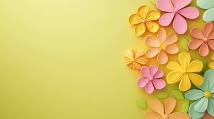 Obraz premium Pastel Flowers Background Spring Floral Design