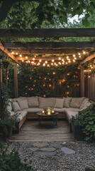 Fototapeta premium A patio with a lot of flowers and candles 