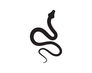 Black silhouette snake icon. Isolated snake symbol on white background. Abstract snake sign