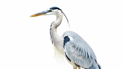 Fototapeta premium Detailed watercolor of a heron with realistic features, showcasing Heron Watercolor style.